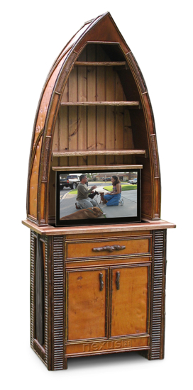 Rustic Tv Lift Canoe Cabinet Custom Rustic Furniture By Don Mcaulay